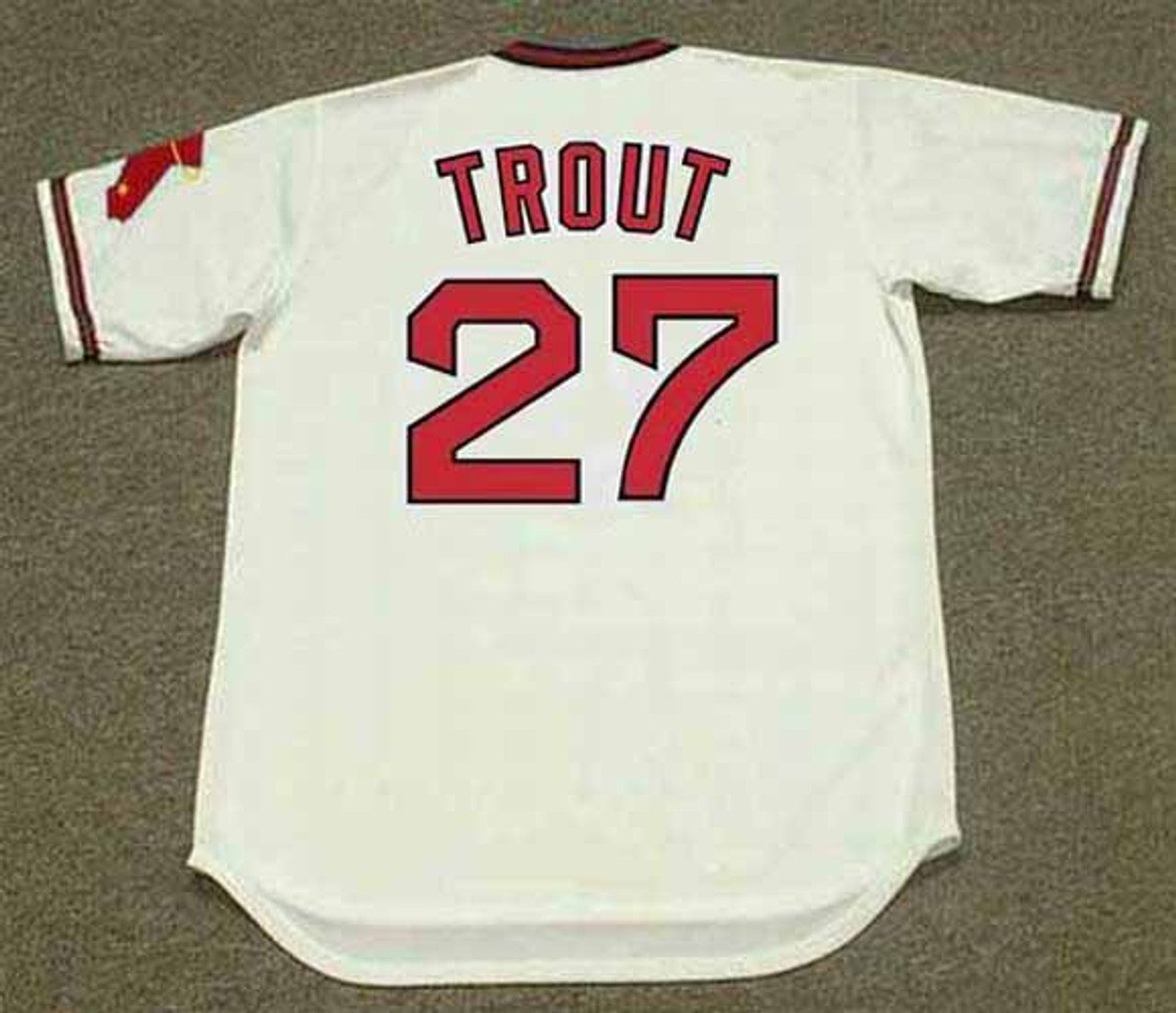 MIKE TROUT California Angels 1980's Home Majestic Throwback Baseball ...